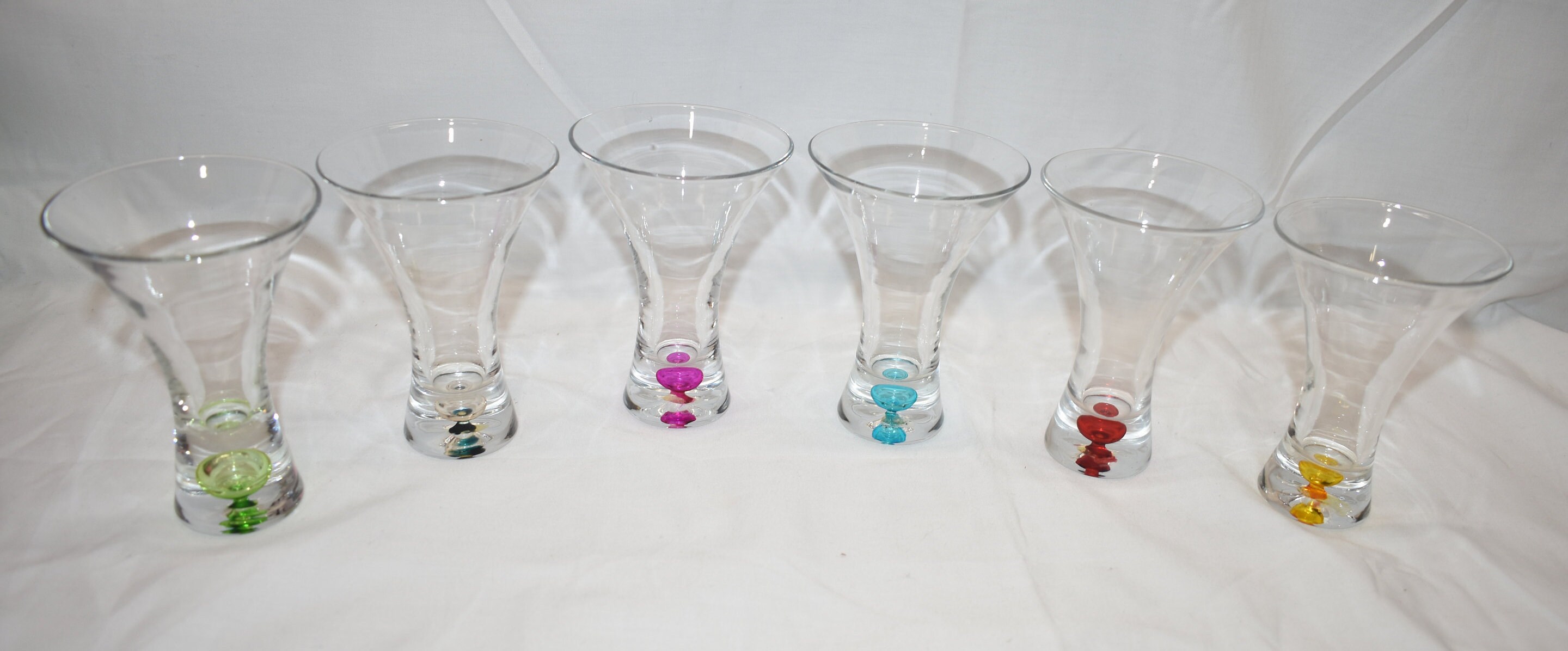 Vintage Stem Blown Colored Bubble Cordial Shot Glasses Set of Etsy