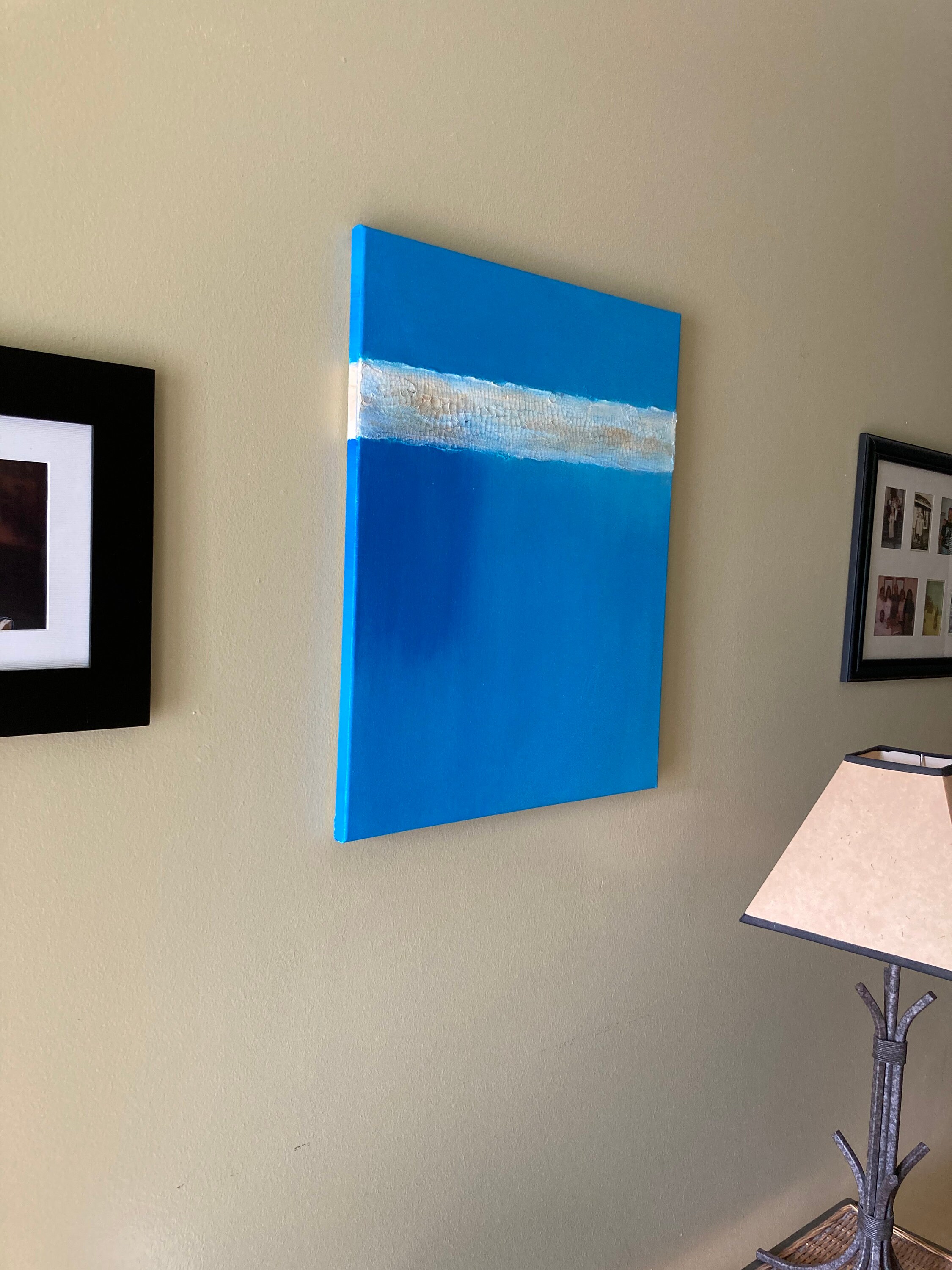 Handpainted Abstract Wall Art / Acrylic on Canvas / Blue Gold Etsy UK