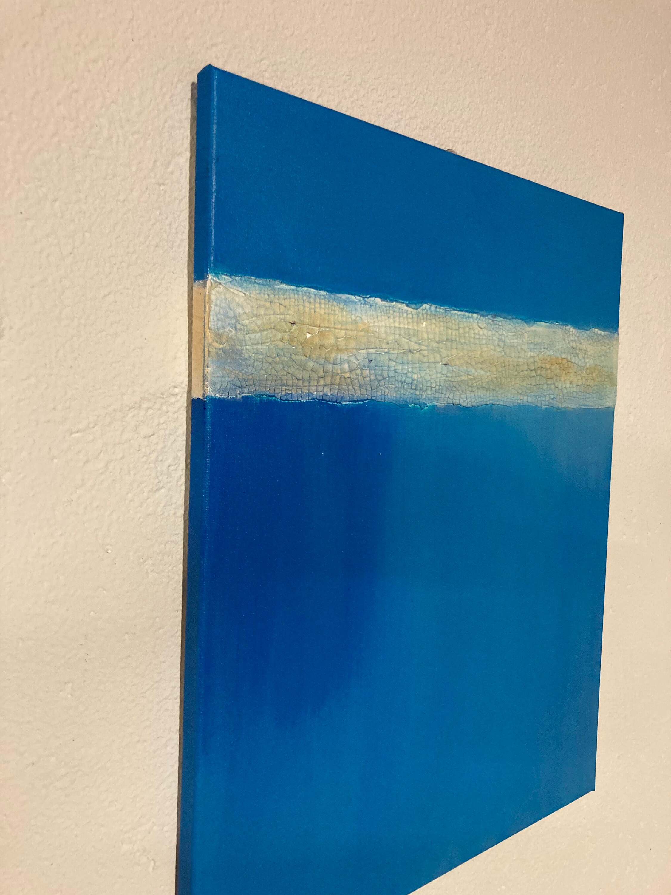 Handpainted Abstract Wall Art / Acrylic on Canvas / Blue Gold Etsy UK
