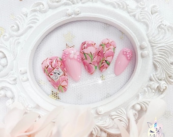 Uñas postizas The Bouquet / Uñas postizas El Viaje de Chihiro / Uñas Ghibli / Uñas adhesivas / Uñas hechas a mano / Uñas postizas / Uñas personalizadas