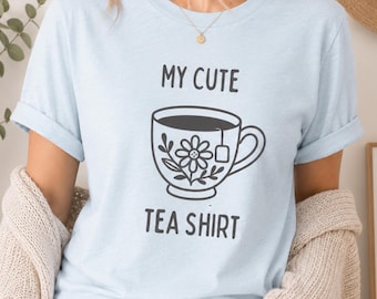 Cute Tea Lover Shirt | Floral Tea Cup Graphic Tee | Cottagecore Shirt | Cozy Bookish Gift | Bella Canvas 3001