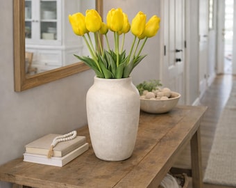 18" Faux Tulip Bouquet: Lifelike Spring Floral Decor