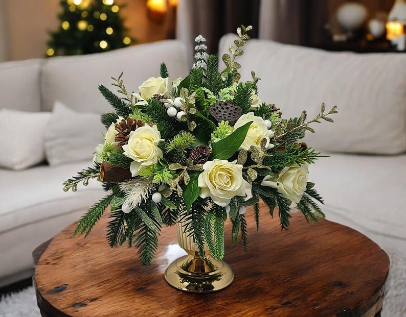 Large Classic Christmas Flower Arrangements, Table Centrepiece