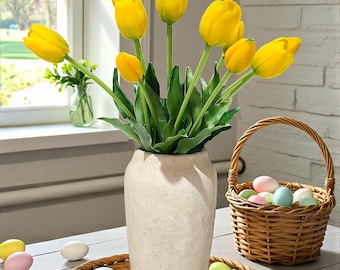 Real Touch Tulip Bouquet: Faux Floral Arrangement, Home Decor