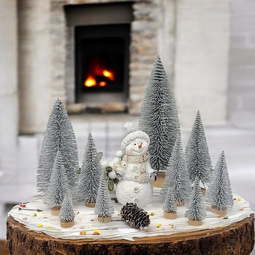 Glittery Silver Mini Christmas Tree: Holiday Home Decor - Etsy