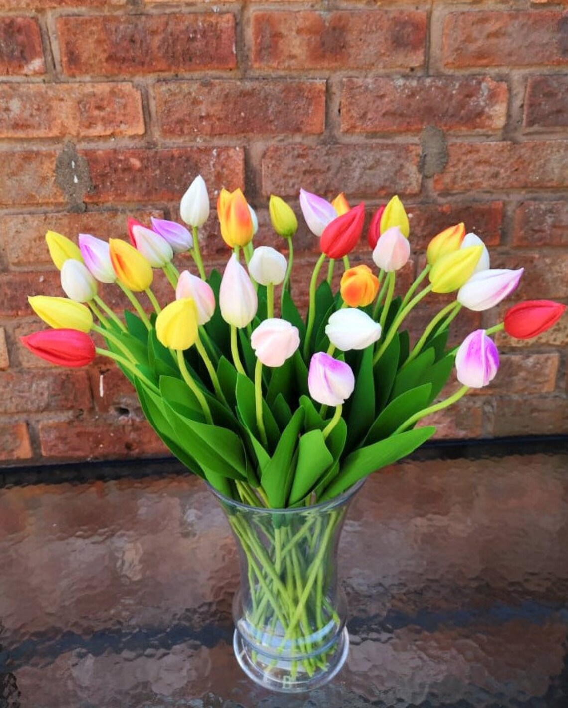 18 pcs Real Touch Tulip ArrangementTulip Centerpiece Real Etsy