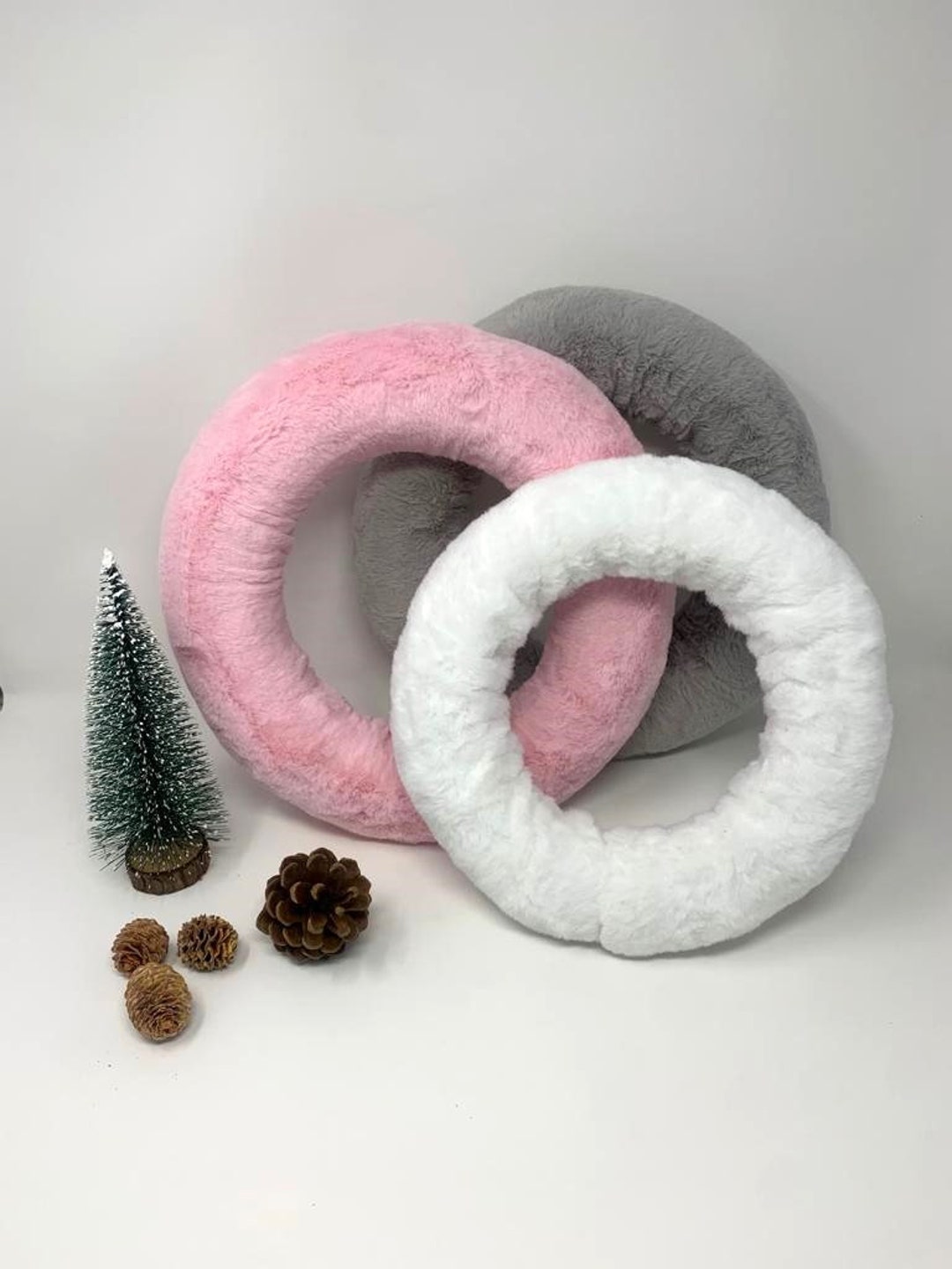 Faux Fur Wreath Ring, Advent Wreath Base,christmas Wreath Base,straw