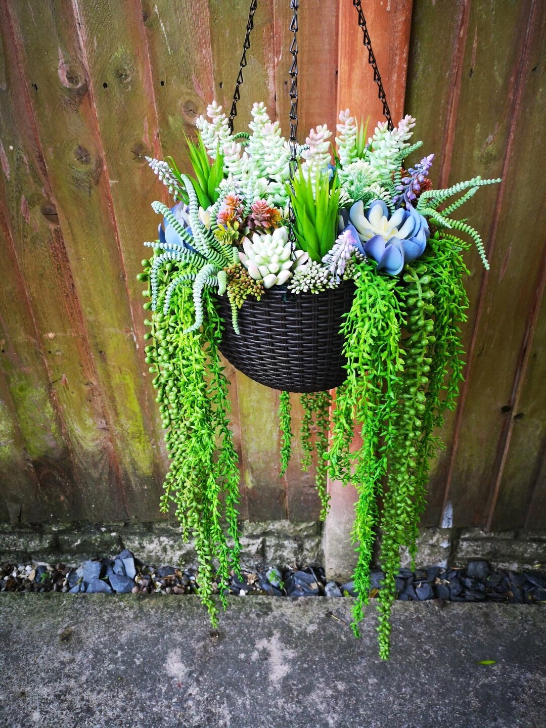 Large Artificial Hanging Basket Artificial Hanging Plants Etsy