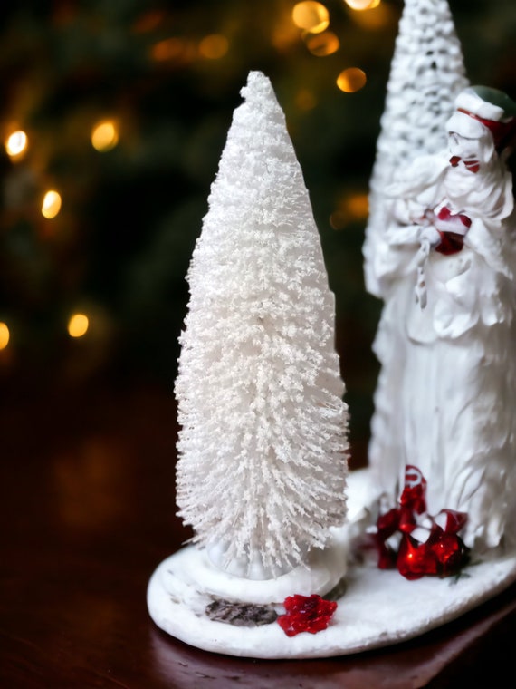 Snowy Pure White Mini Artificial Christmas Trees, Small Christmas Trees,  Halloween Display, Miniature Christmas Trees, Bottle Brush Trees 