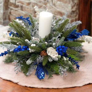 Large Traditional Royal Blue Silver White Christmas Decor, Christmas ...