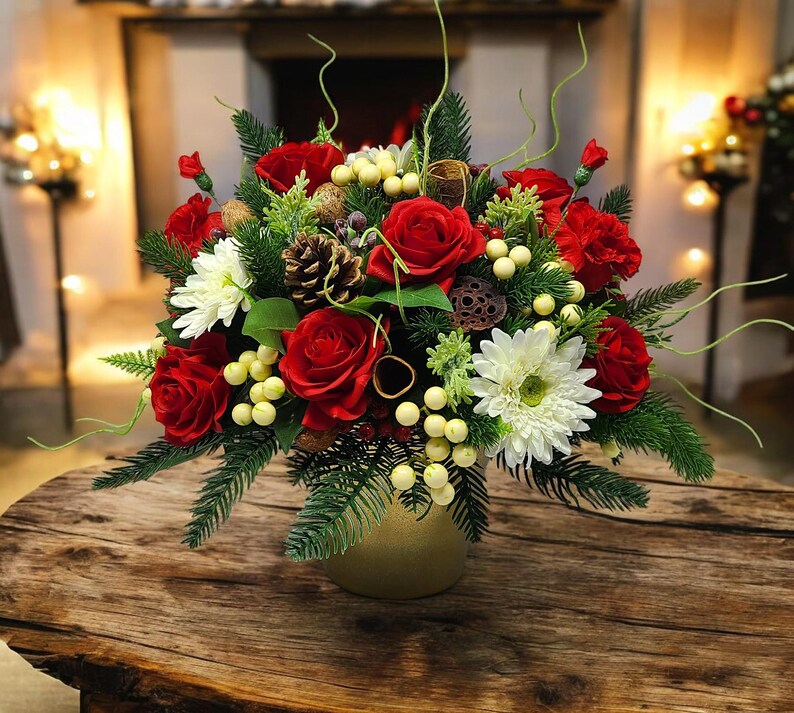 Large Classic Christmas Flower Arrangements, Table Centrepiece