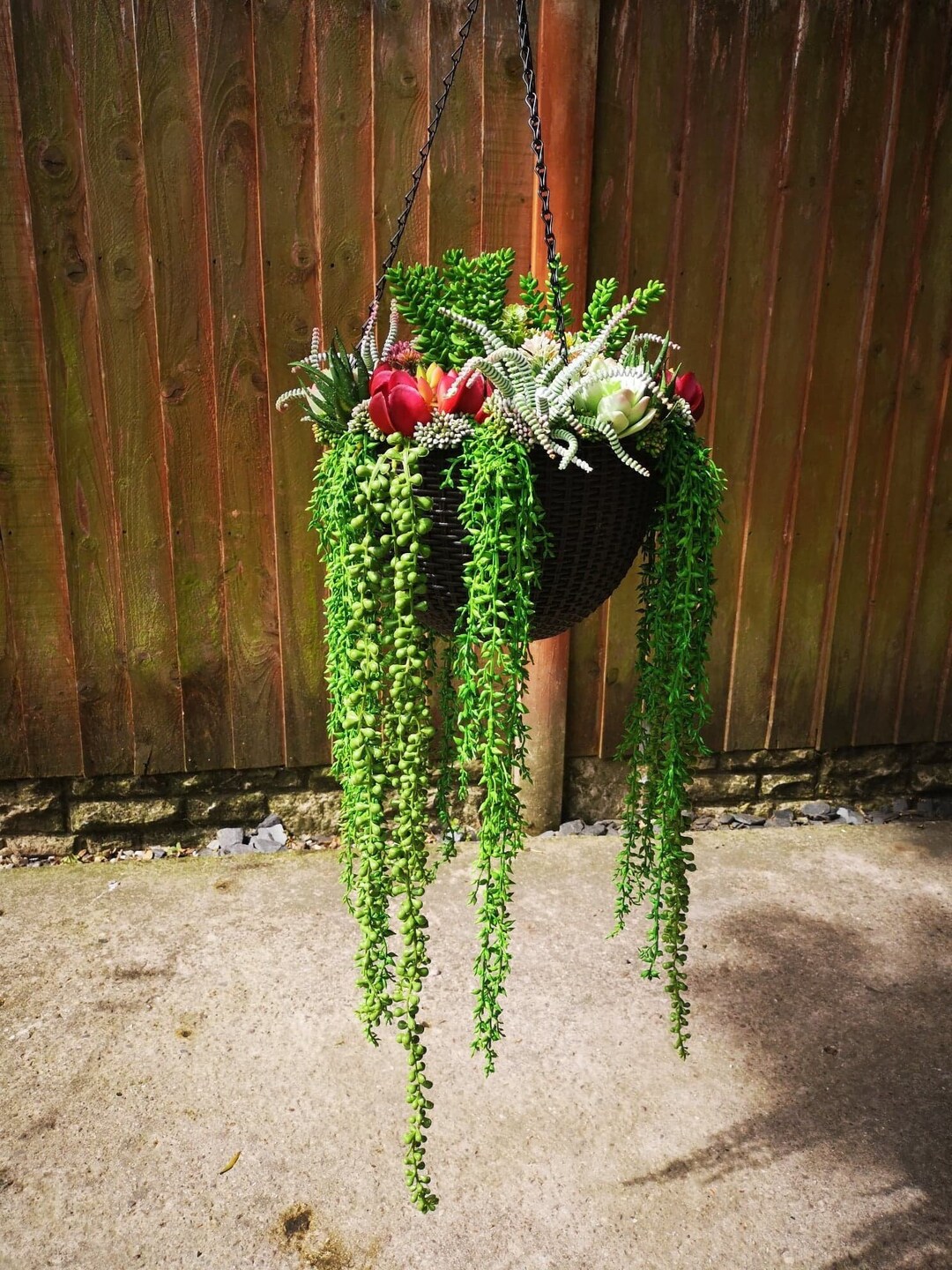 Large Artificial Hanging Basket, Artificial Hanging Plants, Succulents