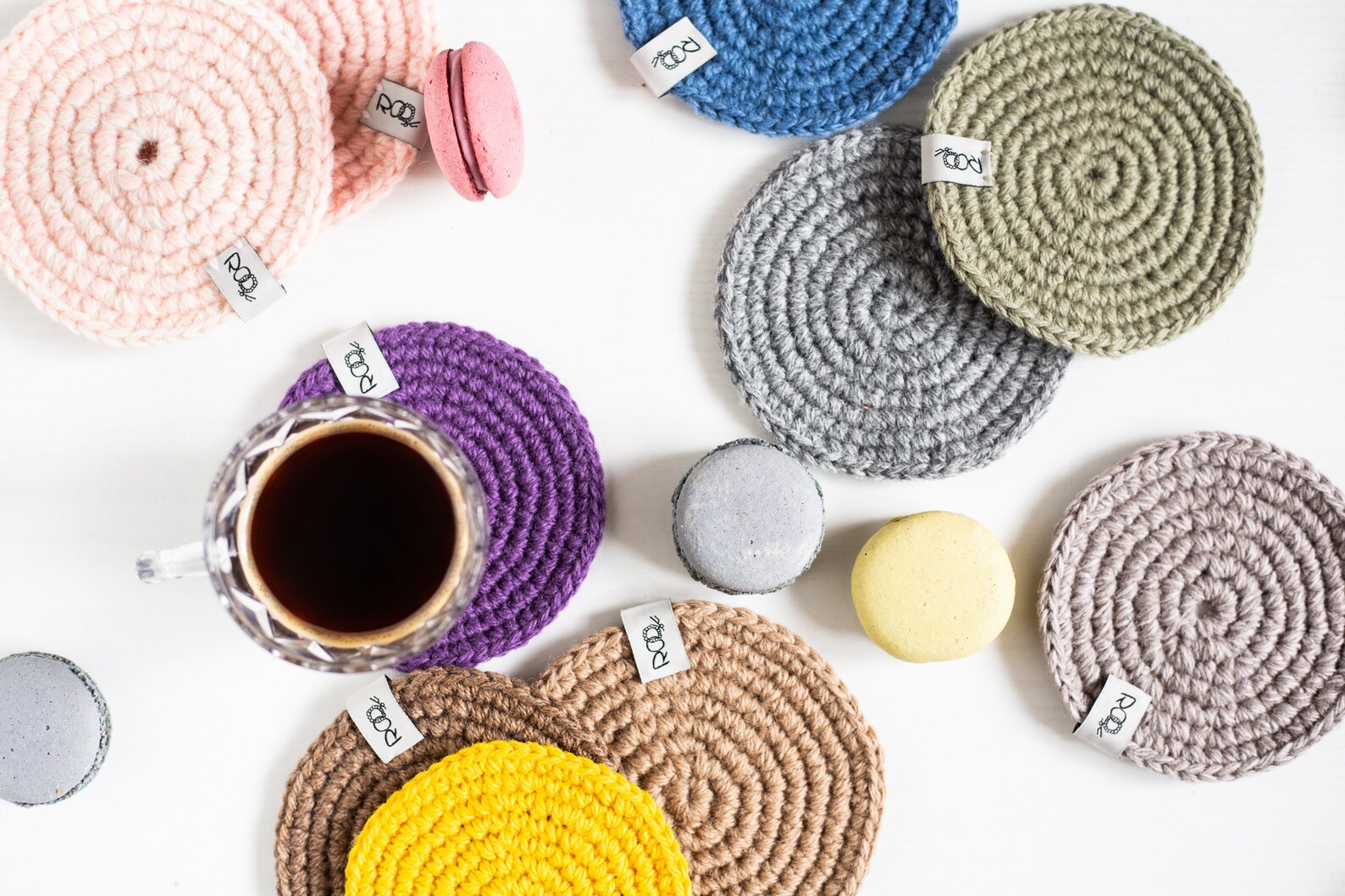 Handmade coasters out of wool for home decor round wool Etsy