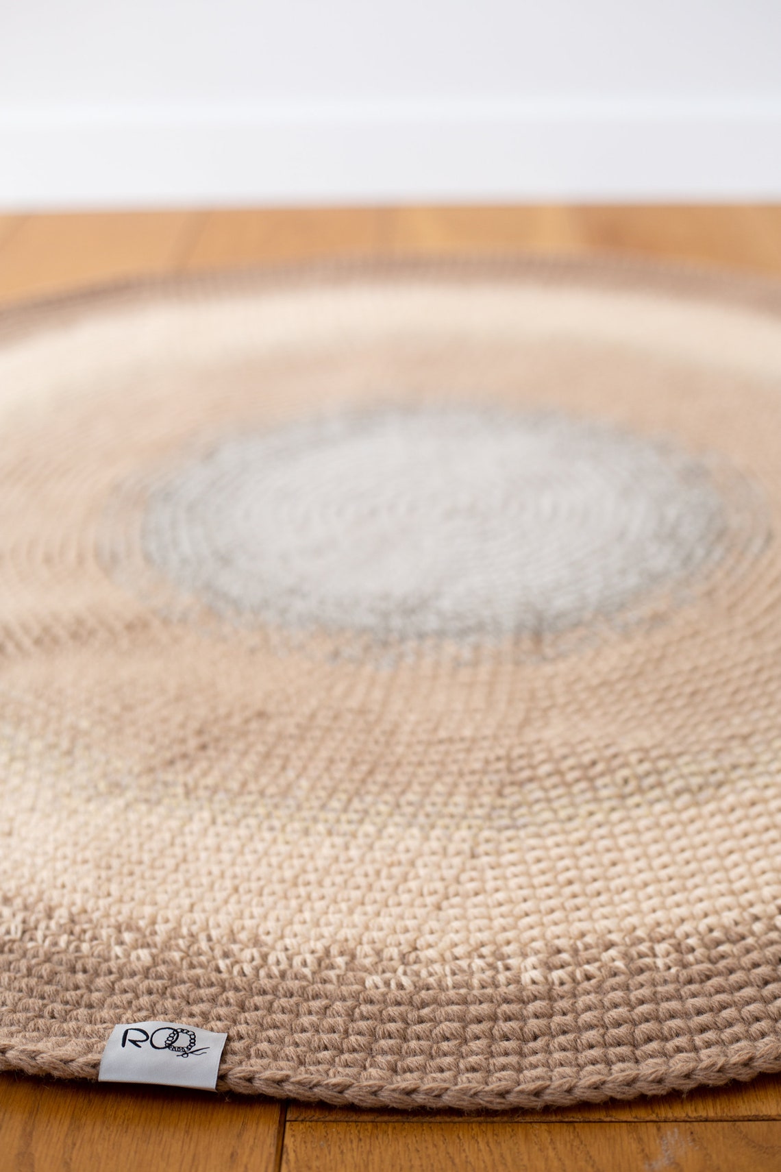 Crochet Wool Rug OAT Round Floor Rug Etsy