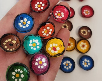 Miniature Flower Plates: Colorful Clay Bowls, Hispanic Decor