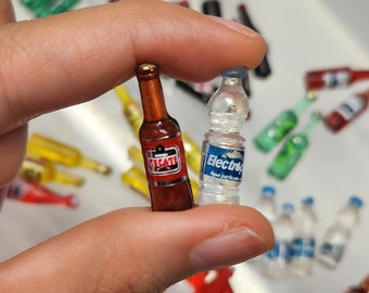 Set de bebidas en miniatura, agua y aceite, cerveza, refresco, refresco, bebidas para casa de muñecas, comida pequeña, accesorios de cocina para casa de muñecas, cosas pequeñas, líquido, bebida