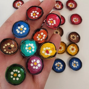 Miniature Flower Plates: Colorful Clay Bowls, Hispanic Decor