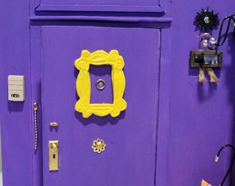 Friends TV Inspired Yellow Door Frame, Miniature Peephole Frame, Picture Frame, Purple Door  Frame, Miniature Dollhouse Accessory