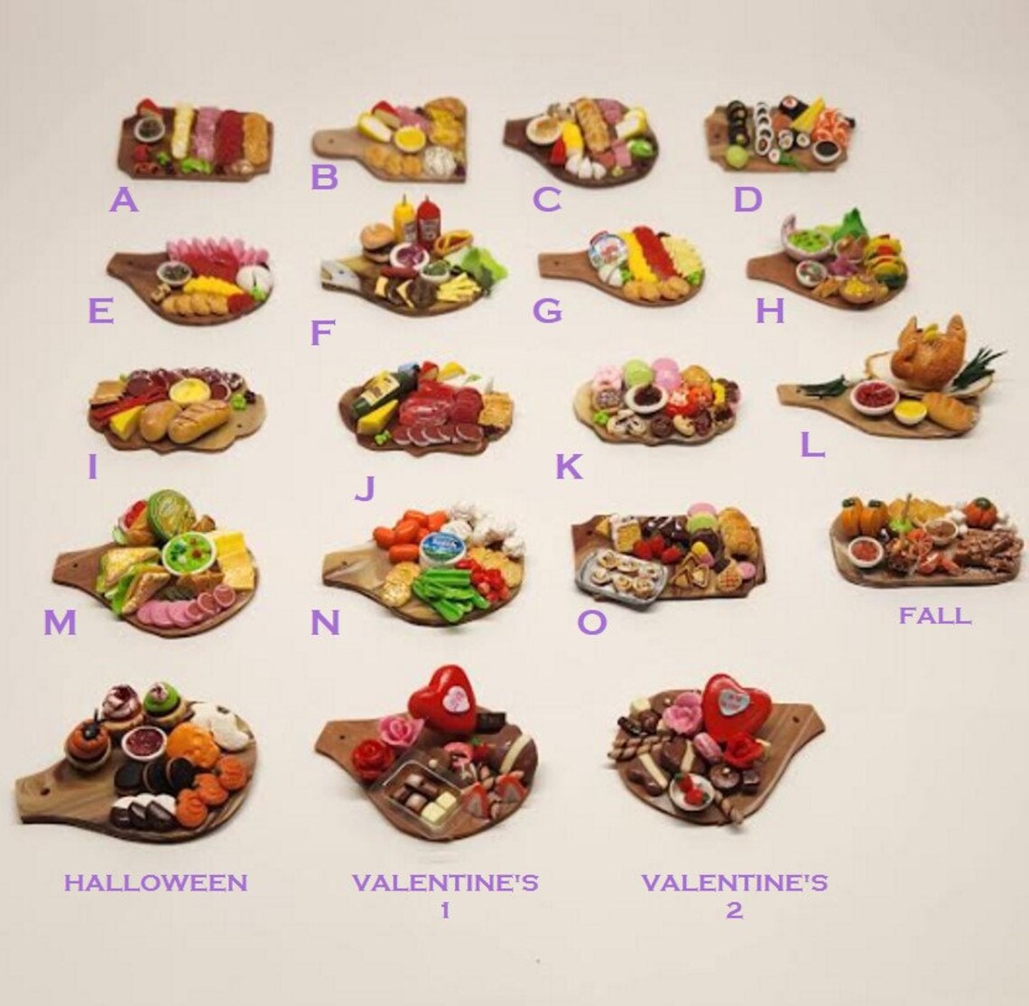 Miniature Charcuterie Board Polymer Clay Food Cheese Board Etsy