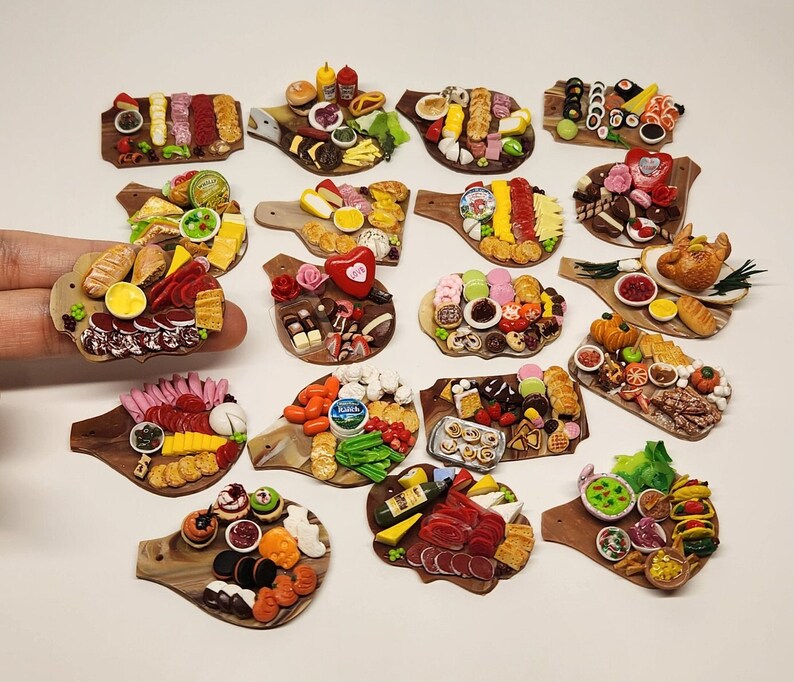 Miniature Charcuterie Board Polymer Clay Food Cheese Board Etsy