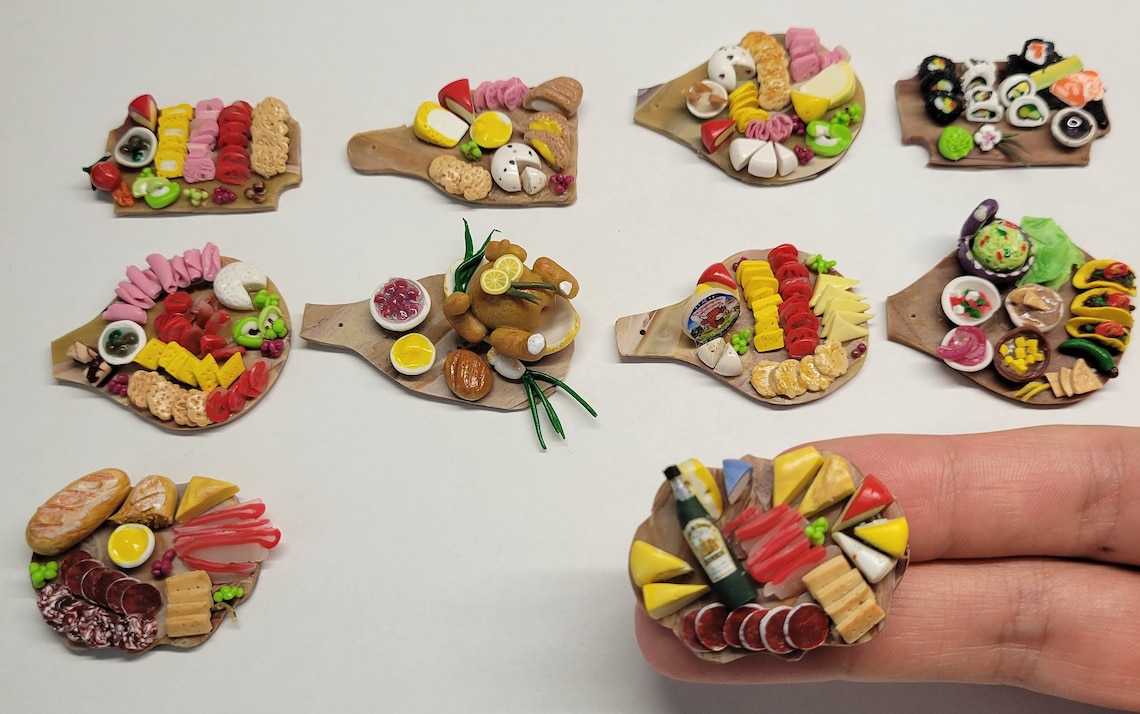 Miniature Charcuterie Board Polymer Clay Food Cheese Board Etsy