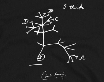 Darwin's Tree of Life Sketch Unisex T-Shirt-FREE Local Shipping to USA, UK & European Union