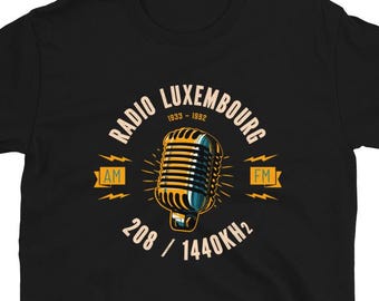 Radio Luxembourg T-Shirt: Vintage Broadcaster DJ Gift