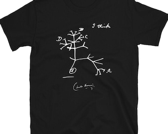Darwin&#39;s Tree of Life Sketch Unisex T-Shirt-FREE Local Shipping to USA, UK & European Union