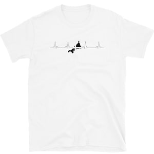 Cornish Heartbeat, voor liefhebbers van County Cornwall in het Verenigd Koninkrijk met Cornish Map & Kernow Flag, cadeau van de Riviera - T-shirt uniseks