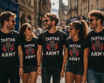 Tartan Army Scottish Thistle Shirt, Scotland Football Fan Gift, Traditional Celtic Pride T-Shirt.