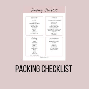 Packing Checklist