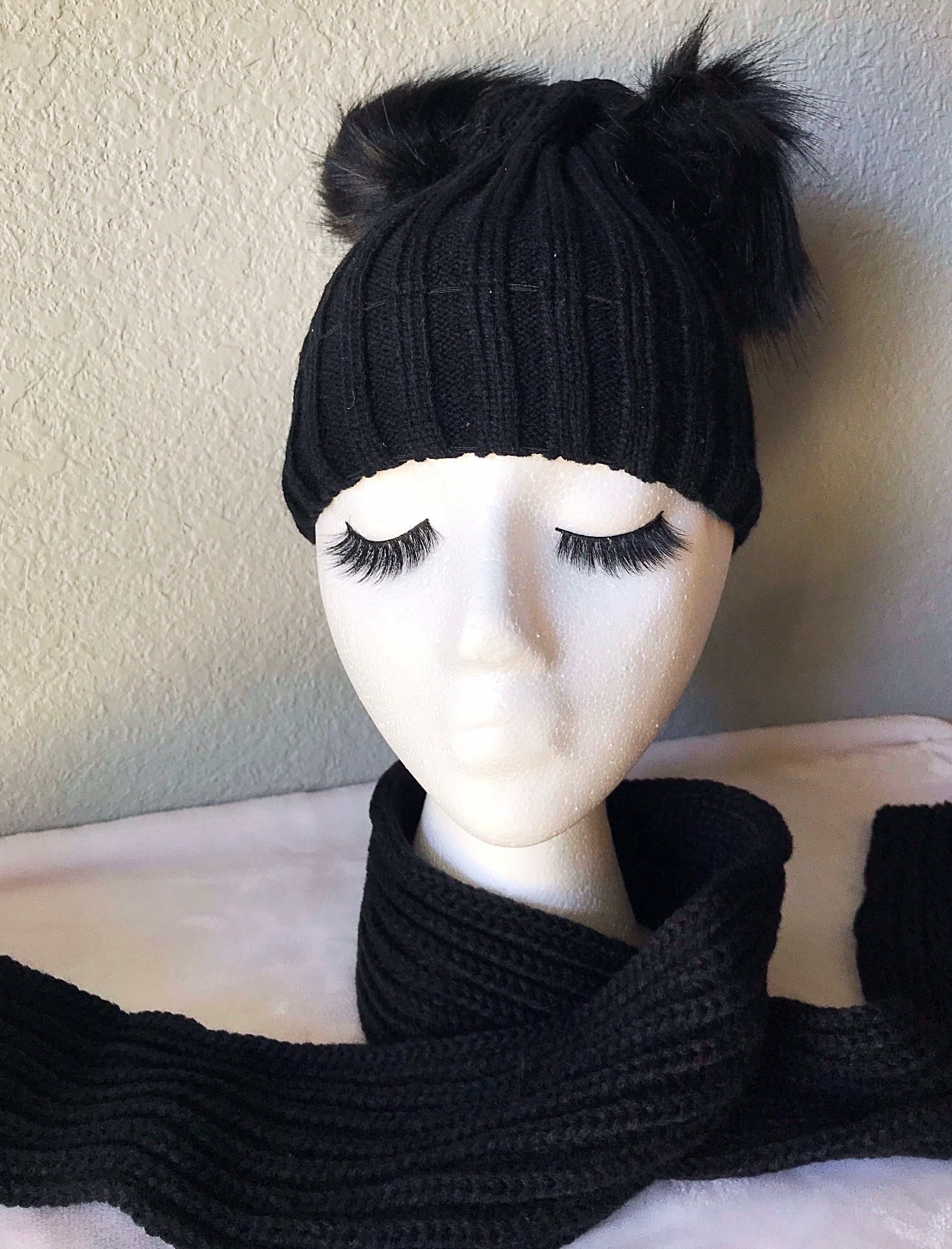Winter Baby Pom Pom Hat and Scarf Set 