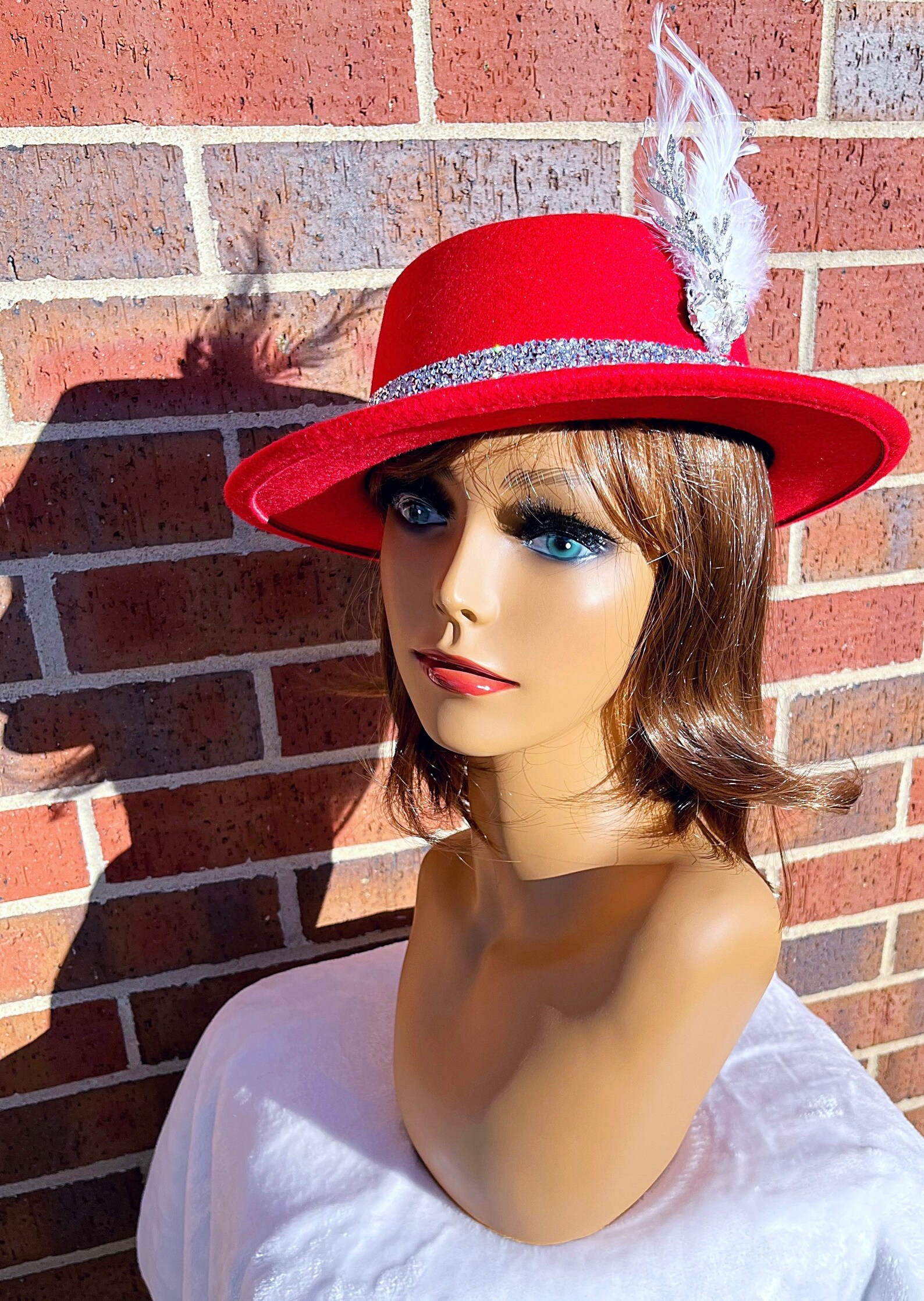 Womens Red Hat Etsy