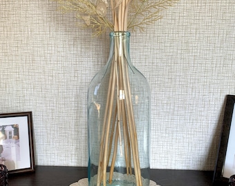 Vintage 4.5L grüne Glas große Weinflasche, Demijohn, dickes Glas Aqua Blue, KEIN Defekt, rustikale Küchenlagerung, große Vase.