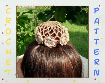 Crochet Pattern PDF, Bun Cover, Hair Net, Hair Accessories, Bun Holder, Ballet Dance Gift, Equestrian Show Hairstyle, Gymnastics, Fitness.