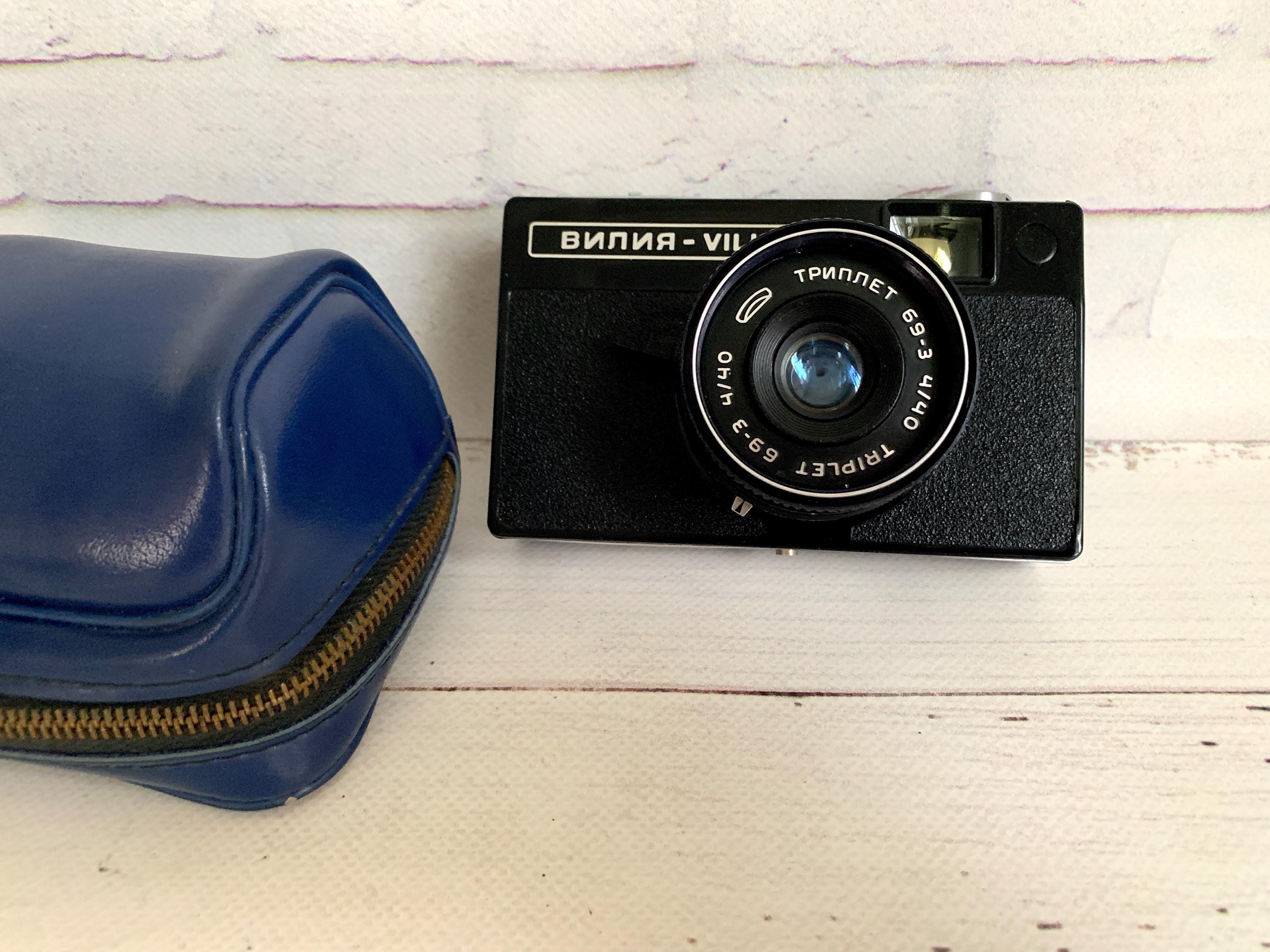 ヴィンテージのVilia 35mmフィルムカメラ、旧ソ連製写真カメラ、レトロ