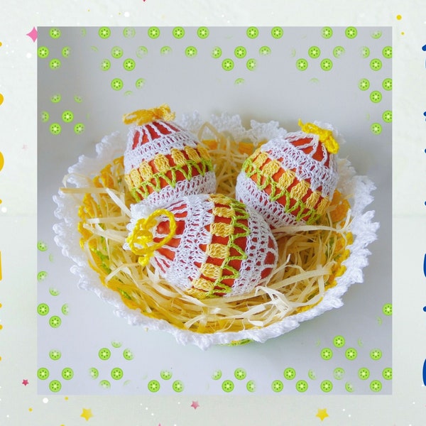 Crochet Pattern PDF Easter Egg Cover, Crochet Pouch Easter Eggs, Easter Ornaments, Pattern Easter Table Decor.