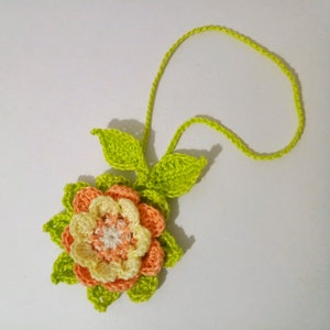 Crochet Bag Charms Pattern PDF for Bag, Brooch, Headband, Clothes decoration, Key Chain Car Accessory Women, Flower for hairpins hair bands.