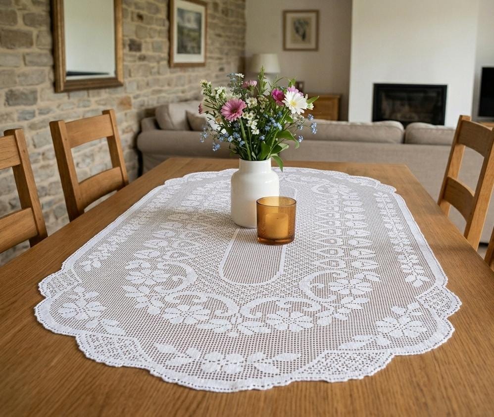 Quaker lace tablecloth - Etsy 日本