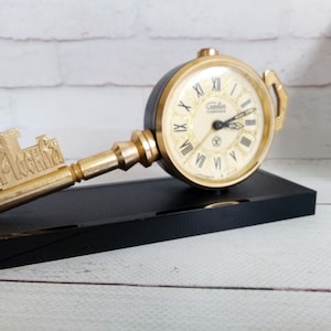 Vintage Alarm Clock Slava "Key from Moscow" Wind Up Desk Soviet 80s, Working Metal Table Mechanical Alarm Clock 11 Jewels, Retro Home Decor.