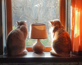 Digital File for Cat Lovers Cat Poster Photography Two Cats Bird Watching Print Cute Cats. Glory to Ukraine! WORLD PEACE! Stand With Ukraine