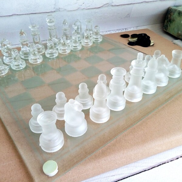 Glass Chess Set Etsy