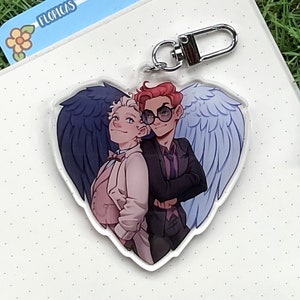 Good Omens Acrylic Charm Aziraphale and Crowley - ( 2.7 in / 7 cm)