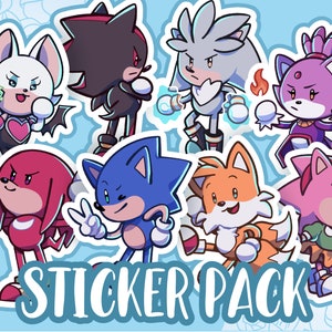 Pack d'autocollants en vinyle mat SONIC - Sonic, Knuckles, Tails, Amy et PLUS ! - (3 po / 7,6 cm)