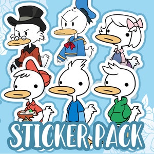 Ducktales 2017 vinyl stickers - Scrooge, Donald, Huey, Dewey, Louie, Webby ( 3 in / 7,6 cm)