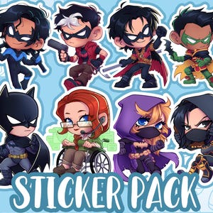 Adesivos de vinil DC - Batman, Asa Noturna, Capuz Vermelho, Robin Vermelho, Robin, Oráculo, Spoiler, Órfão ADESIVOS - 3 polegadas / 7,6 cm