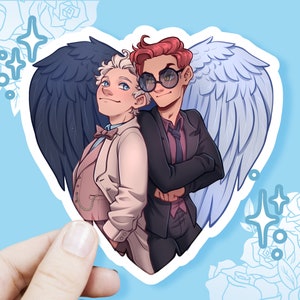 GOOD OMENS Matte Vinyl Sticker - Aziraphale und Crowley - ( 7,6 cm)