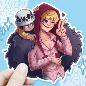 Corazón und Law - Matt Vinyl Aufkleber - Anime - ( 7,6 cm)