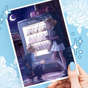 ZELDA BOTW Art print - Poster - Vending machine - Modern world Zelda - A6 / A5 / A4
