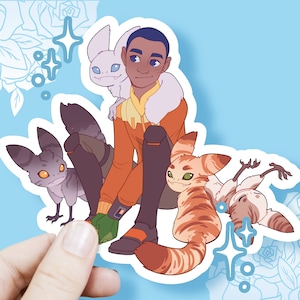 Adesivo in vinile opaco STAR WARS REBELS - Ezra Bridger con Loth Cats - (3 pollici / 7,6 cm)